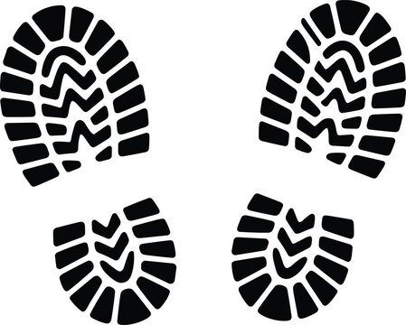 Boot Footprint Icons for Hiking and Tracking
