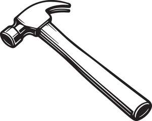 Black hammer with metal shaft lying idle Vector © Afsar