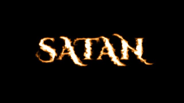 A bold golden text effect spelling SATAN with dark gothic style on a black background for horror and dark supernatural themes
