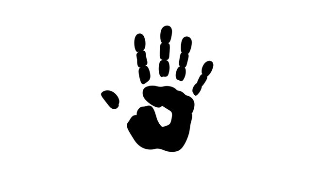 Black Handprint Silhouette Isolated on White Background 1.