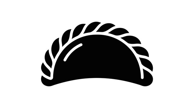 Black silhouette of a single empanada icon.