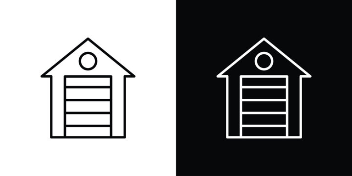 Garage icons Simple element collection.