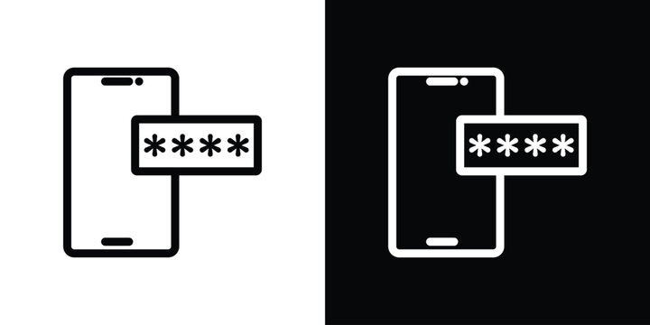 Otp sms password icons Simple element collection.