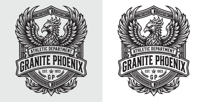 Fierce Phoenix Shield Logo for Granite Phoenix Athletic Department