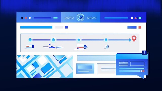 Web Browser Interface and Online Search Technology 2D Animation