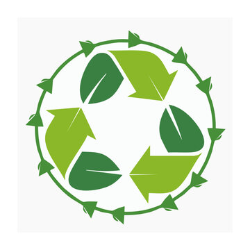 Flat design circular leaf pattern