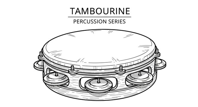 Tambourine musical instrument percussion symbol.