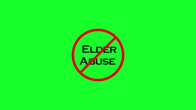 Elder Abuse Warning Sign  animation in 4K animation with alpha channel on transparent background Elder Abuse no animation 