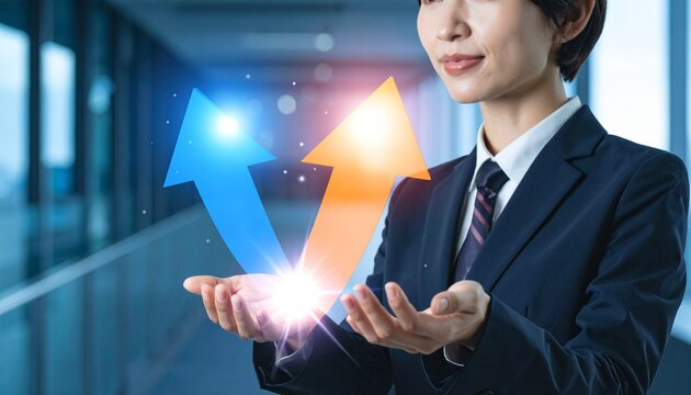 Business decision growth divergent arrows