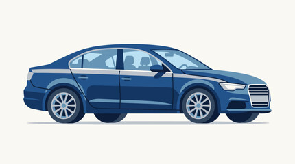 Fototapeta premium Modern sedan automobile on a clean white background