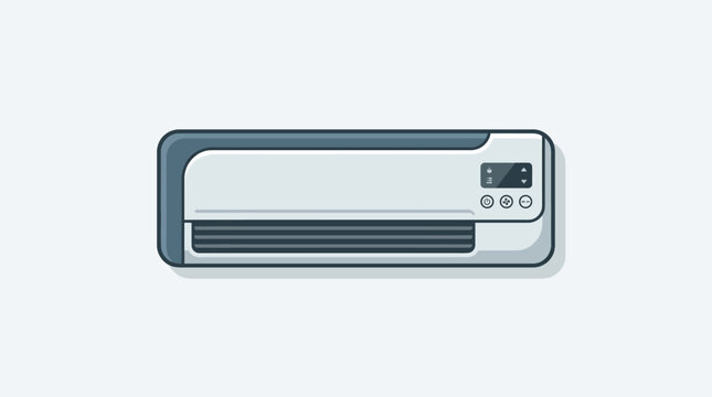 Modern home climate control unit with digital display and controls