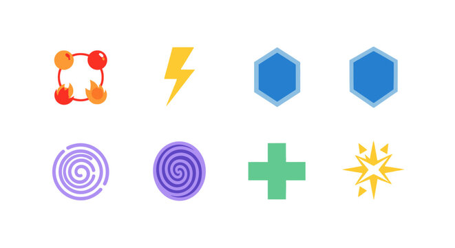 Gaming Status and Power-Up Icon Set