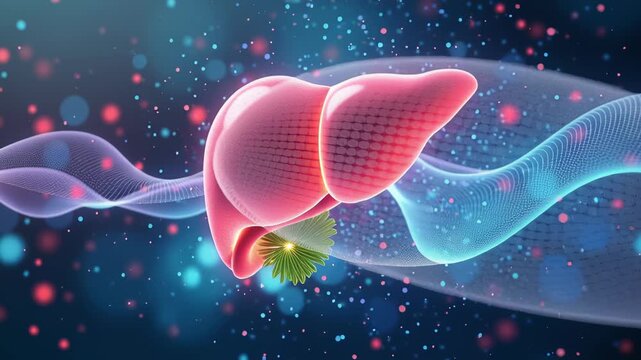 Liver scan concepts,Liver gallbladder virus infection medical concept showing organ anatomy function and health care with bile