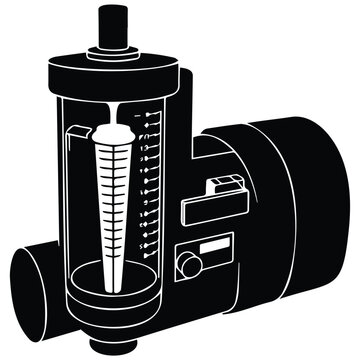 Rotameter flow meter for liquid gas measurement and industrial process use.
