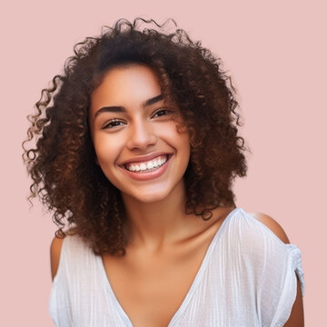 Laughing adult smile hairstyle.