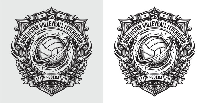Northstar Volleyball Federation elite emblem with volleyball and star crest