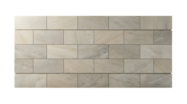 Natural beige sandstone wall tiles, rectangular stone masonry blocks, textured rock surface for architectural cladding and interior design