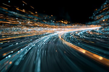 Obraz premium Data engineering concept, luminous digital pipelines transporting information across intelligent systems