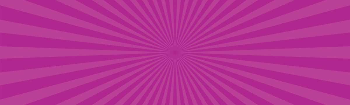 Magenta pink sunburst background, with radiating beams, a retro comic, book style, radial pattern, posters, banners, and web layouts