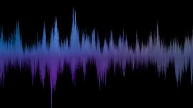 Abstract digital lines create a futuristic vibrant blue and purple mountain