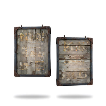 old wooden box isolated on white background