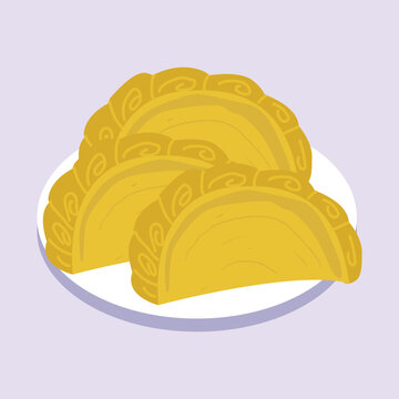 Indonesian Traditional Snacks and Cakes Illustration Set