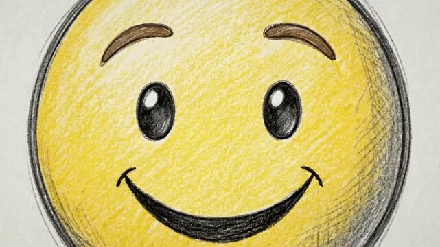Cute Hand-Drawn Smiley Face Emoji for Digital Expression