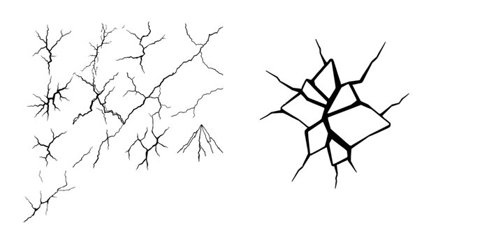Glacier Crack Pattern Jagged Ice Texture Nature Outline Illustration