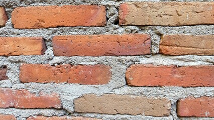 Obraz premium The walls of the house made of bricks are taken from a close distance