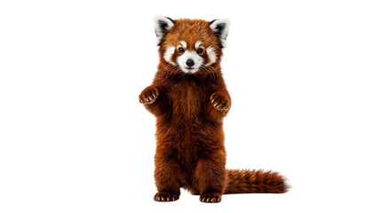 Obraz premium Red Panda Sitting Upright Wildlife Portrait