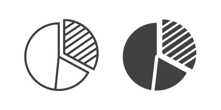 Pie Chart Icon. Line and glyph solid icon