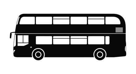 Double decker bus silhouette against white background © design creation