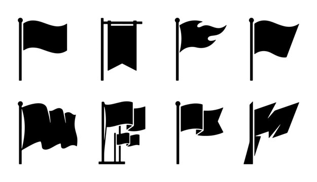 Diverse Flag Silhouettes Collection