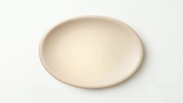 Empty round ceramic plate on a white background for food presentation