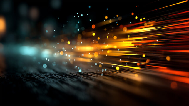 Gradual motion blur fade, dynamic forward momentum, professional overlay style. Abstract Digital Speed Light Trails
