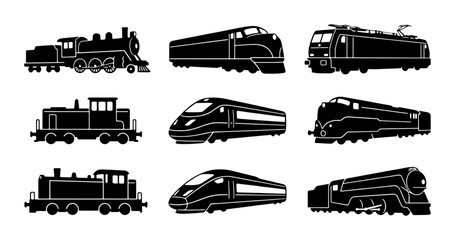 Diverse Train Silhouettes Collection © Rabiul