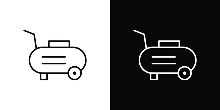 Compressor icon outline stroke in black.