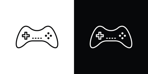 Gamepad icon outline stroke in black. © Oliver