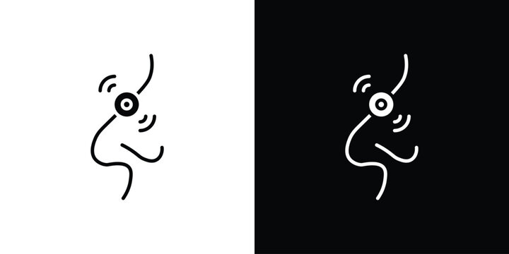 Nose pain icon outline stroke in black.