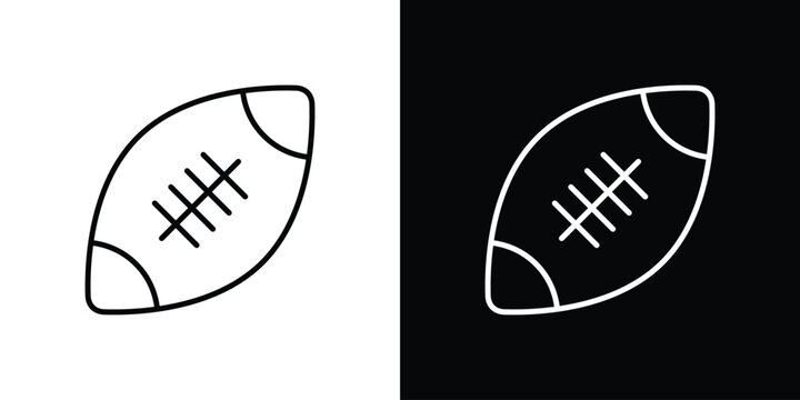 Rugby icon outline stroke in black.