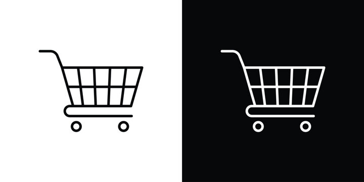 Shopping icon outline stroke in black.