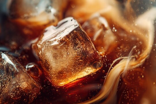 Bubbly Cola Dream: Ice, Effervescence, and Creamy Swirl