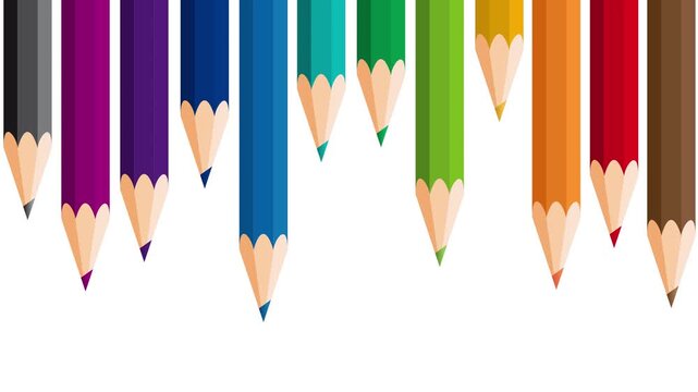 Colorful pencils creating back to school text illustration