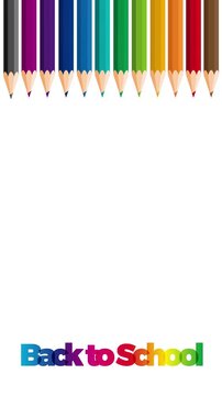 Colorful pencils creating back to school text illustration