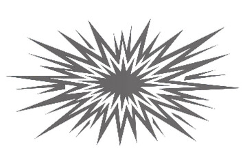 Obraz premium Retro monochrome starburst shapes vector graphic illustration