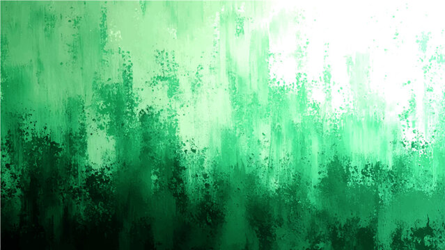 Abstract textured watercolor painting in various shades of green, suggesting a misty forest or a watery landscape, conveying serene, organic feel.