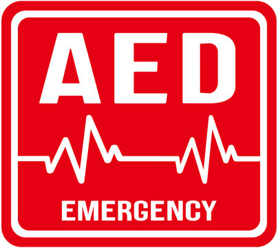 Red signal indicating EAD emergency equipment. emergency.  automated external defibrillator	
