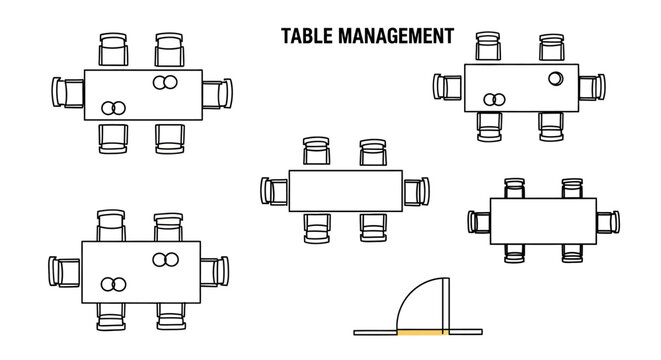 Table Management Floor Plan Icon Set