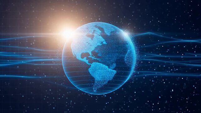 Digital globe in space