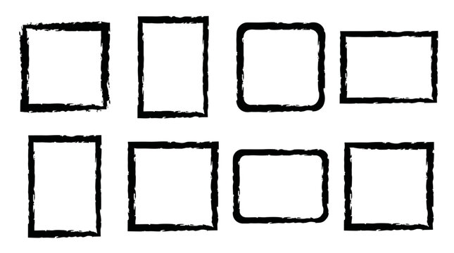 Geometric set of squares and rounded rectangles with varying corner radii for UI design and graphic projects
